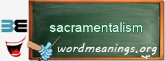 WordMeaning blackboard for sacramentalism
